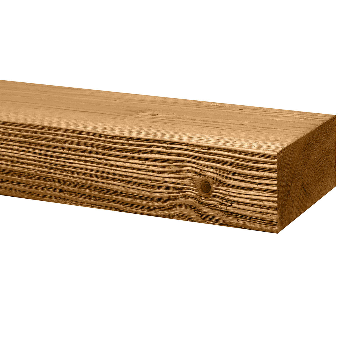 Textured Solid Wood Mantel Shelf — Aged Oak / 24"W x2.75"H x 6.75"D