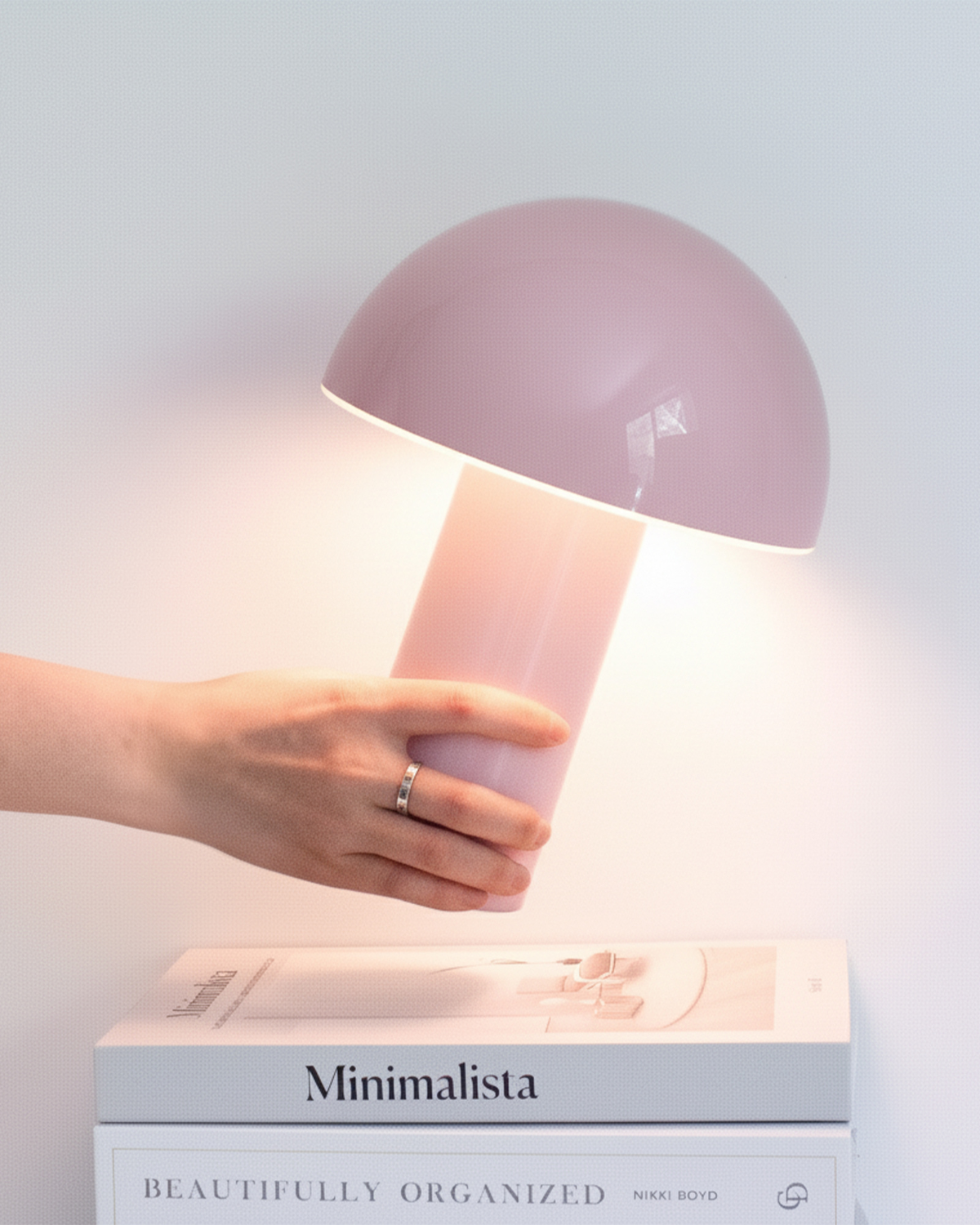 Celia Cordless Mushroom Lamp — Pink