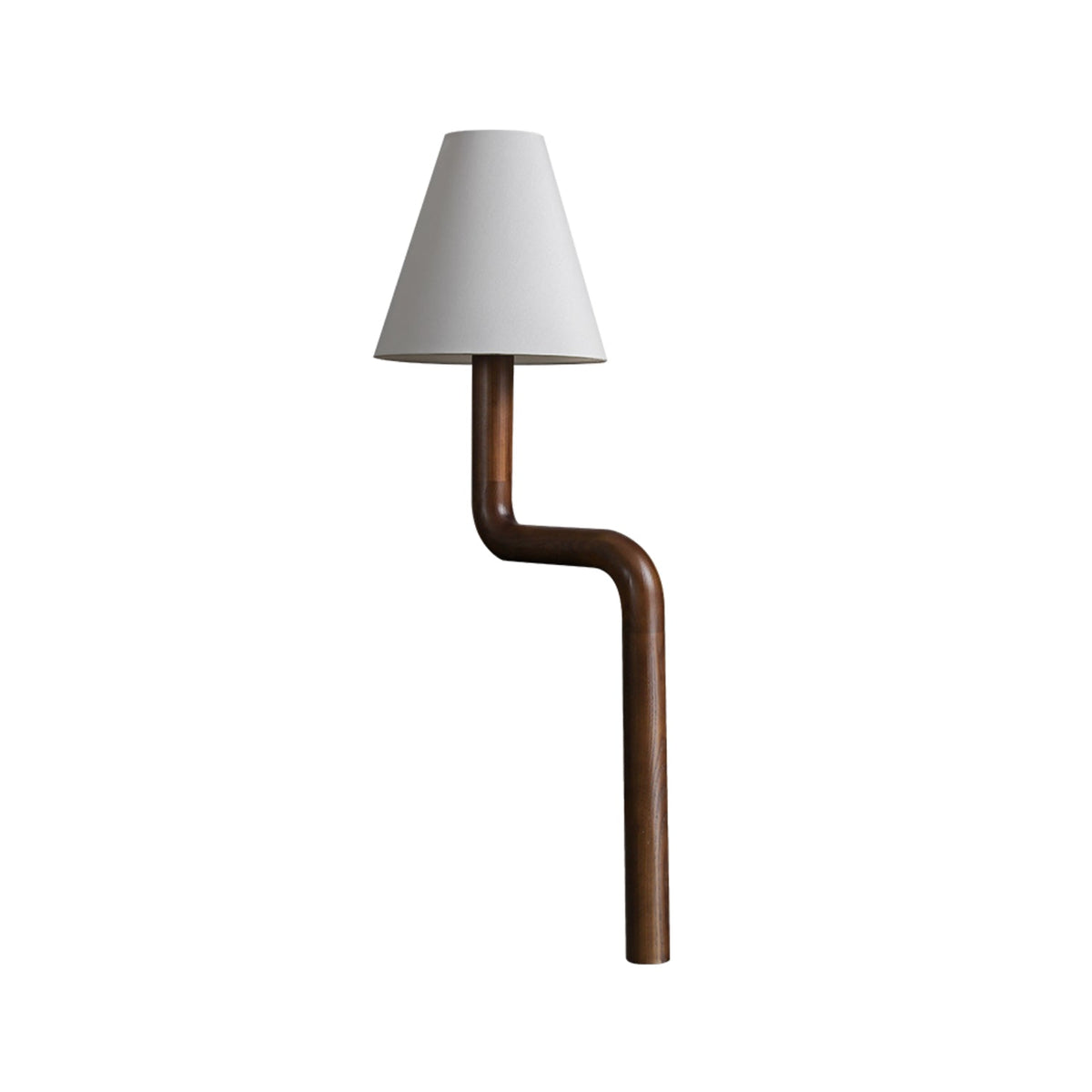 Velora Bentwood Table Lamp — Dia 22cm x H 78cm / ∅ 8.7″ x H 30.7″ / Walnut Color & White / US plug