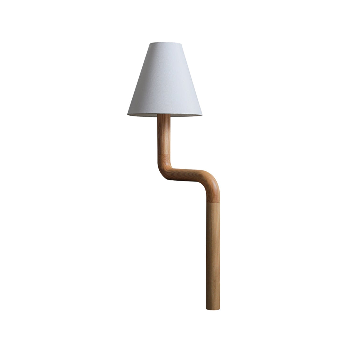 Velora Bentwood Table Lamp — Dia 22cm x H 78cm / ∅ 8.7″ x H 30.7″ / Wood Color & White / US plug