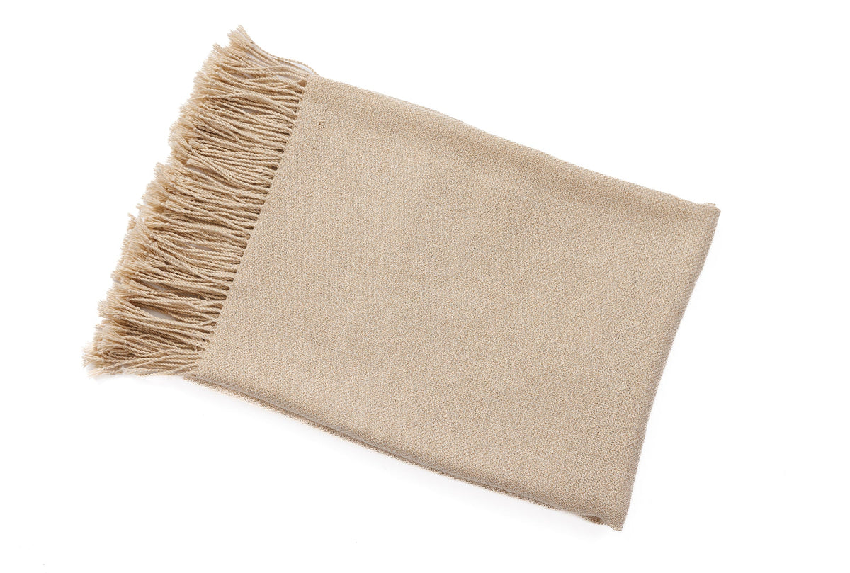 Wasi Baby Alpaca Throw — Ivory Mist
