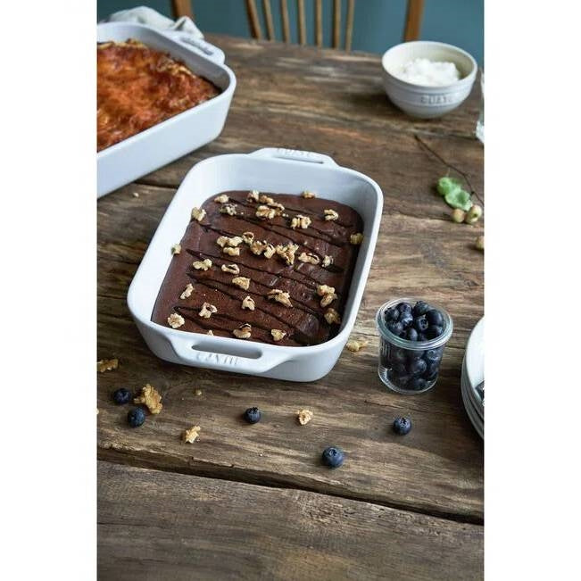 White Stoneware Baking Dishes — Set of Two