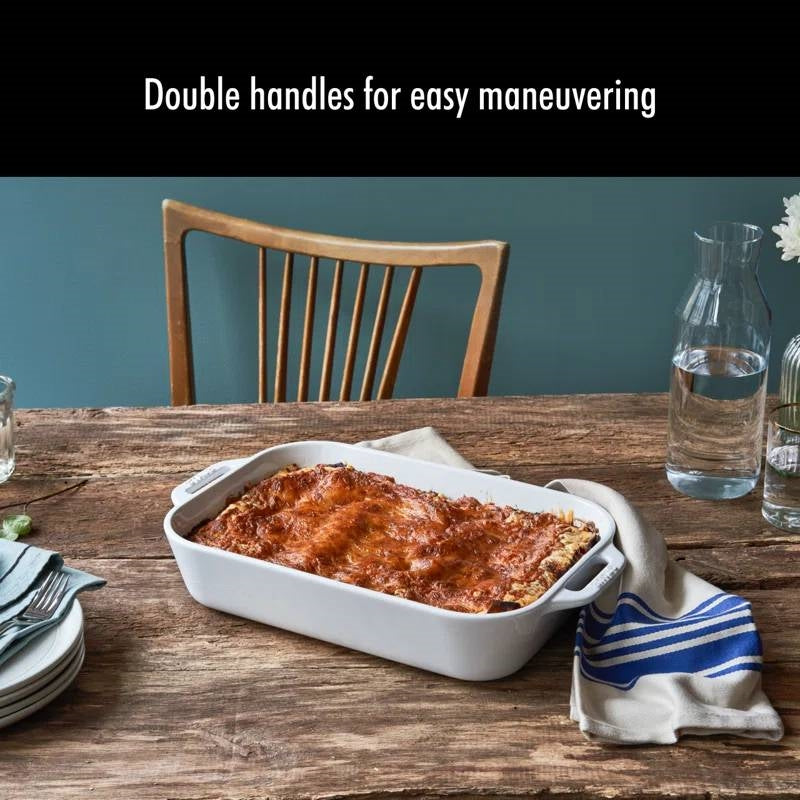 White Stoneware Baking Dishes — Set of Two