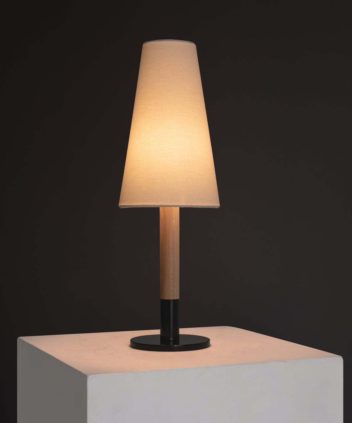 Arthur Oak & Linen Table Lamp