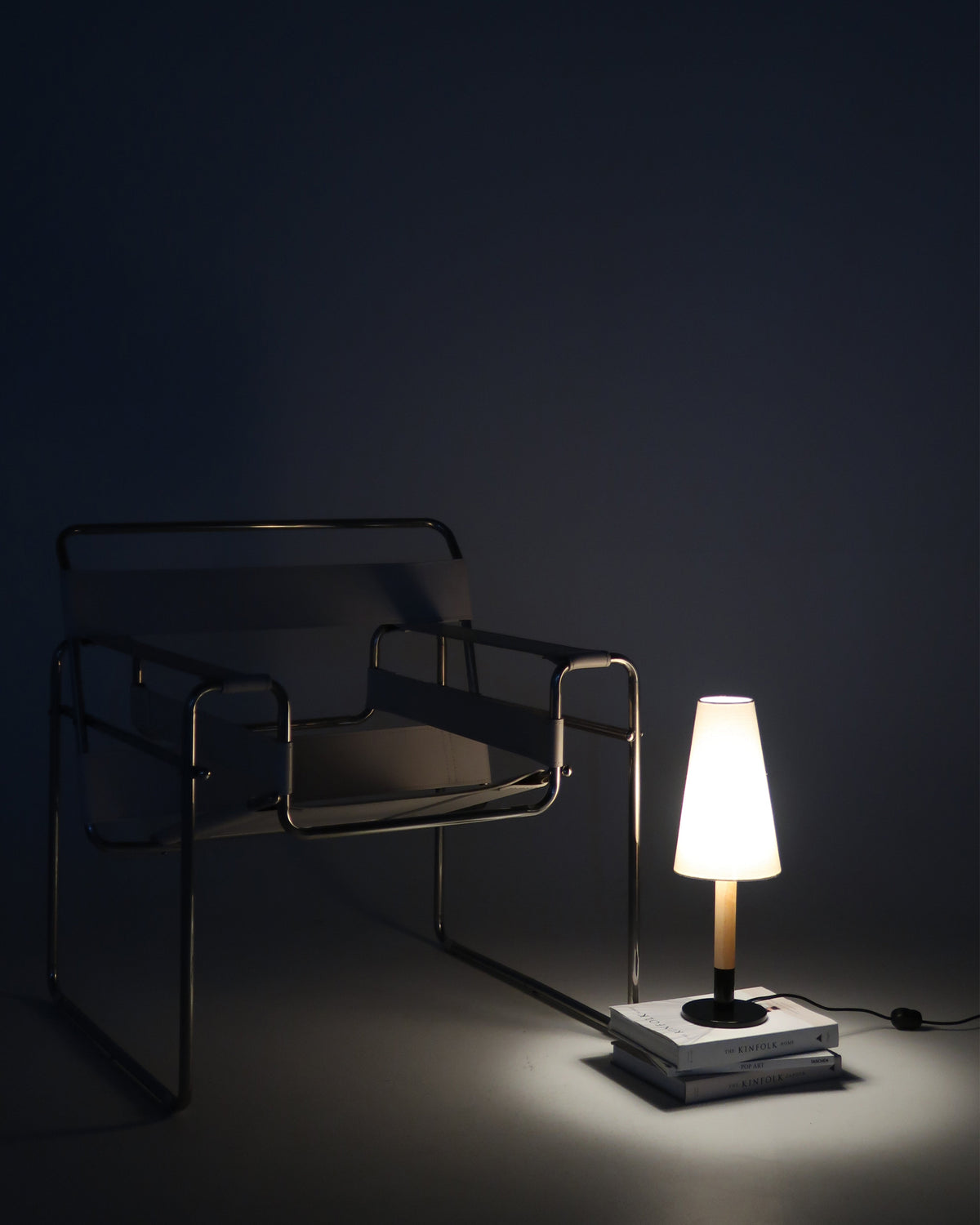 Arthur Oak & Linen Table Lamp