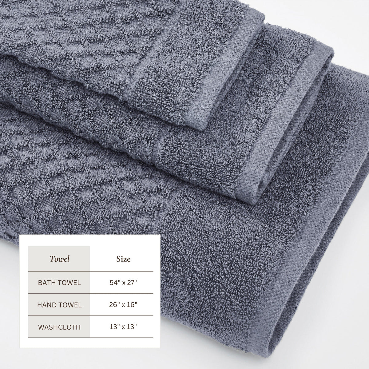 Grayson Diamond Waffle Cotton Towels