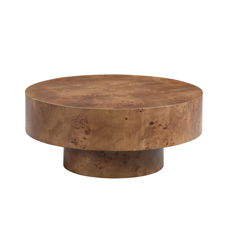 Walnut Burl Pedestal Coffee Table