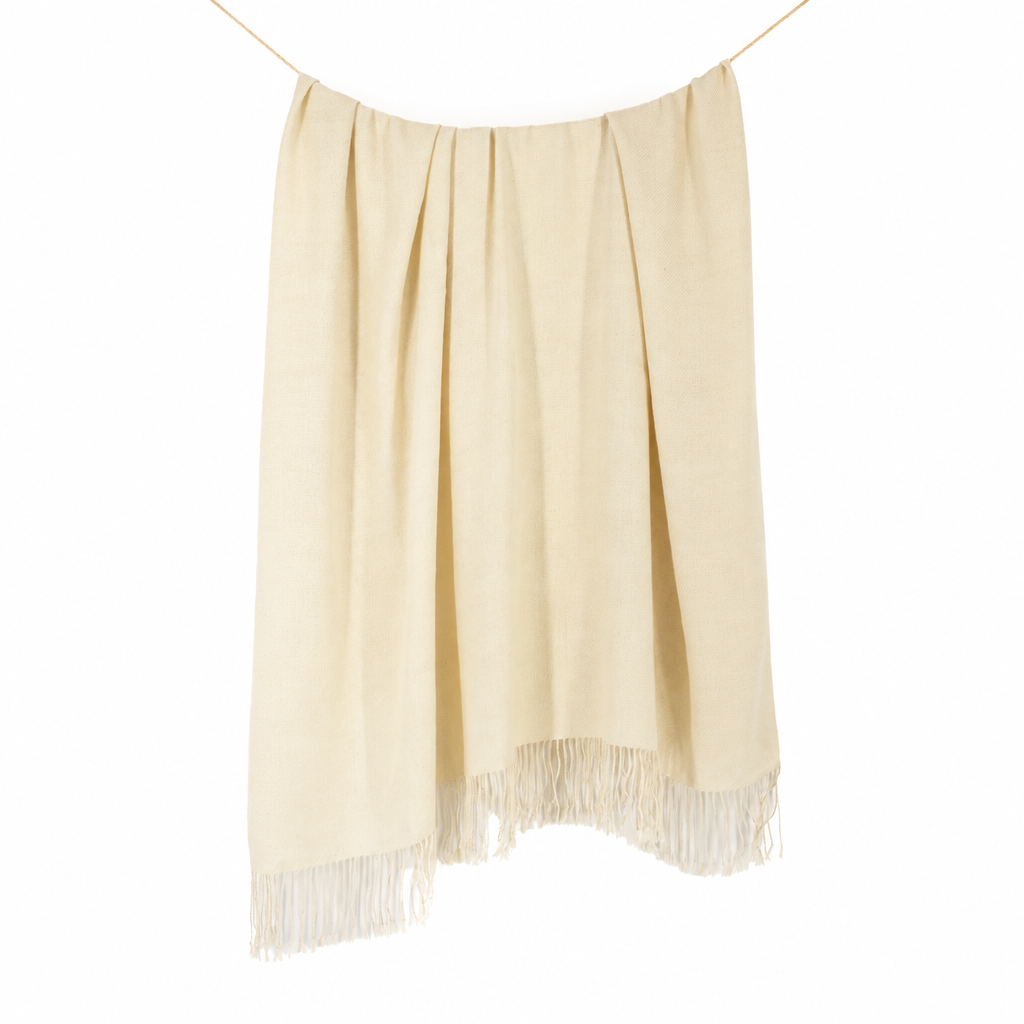 Ivory Alpaca Bouclé Throw