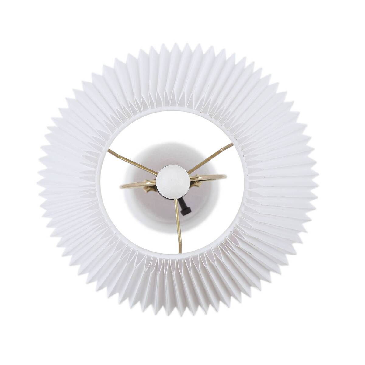Pleated Shade Ceramic Table Lamp — White