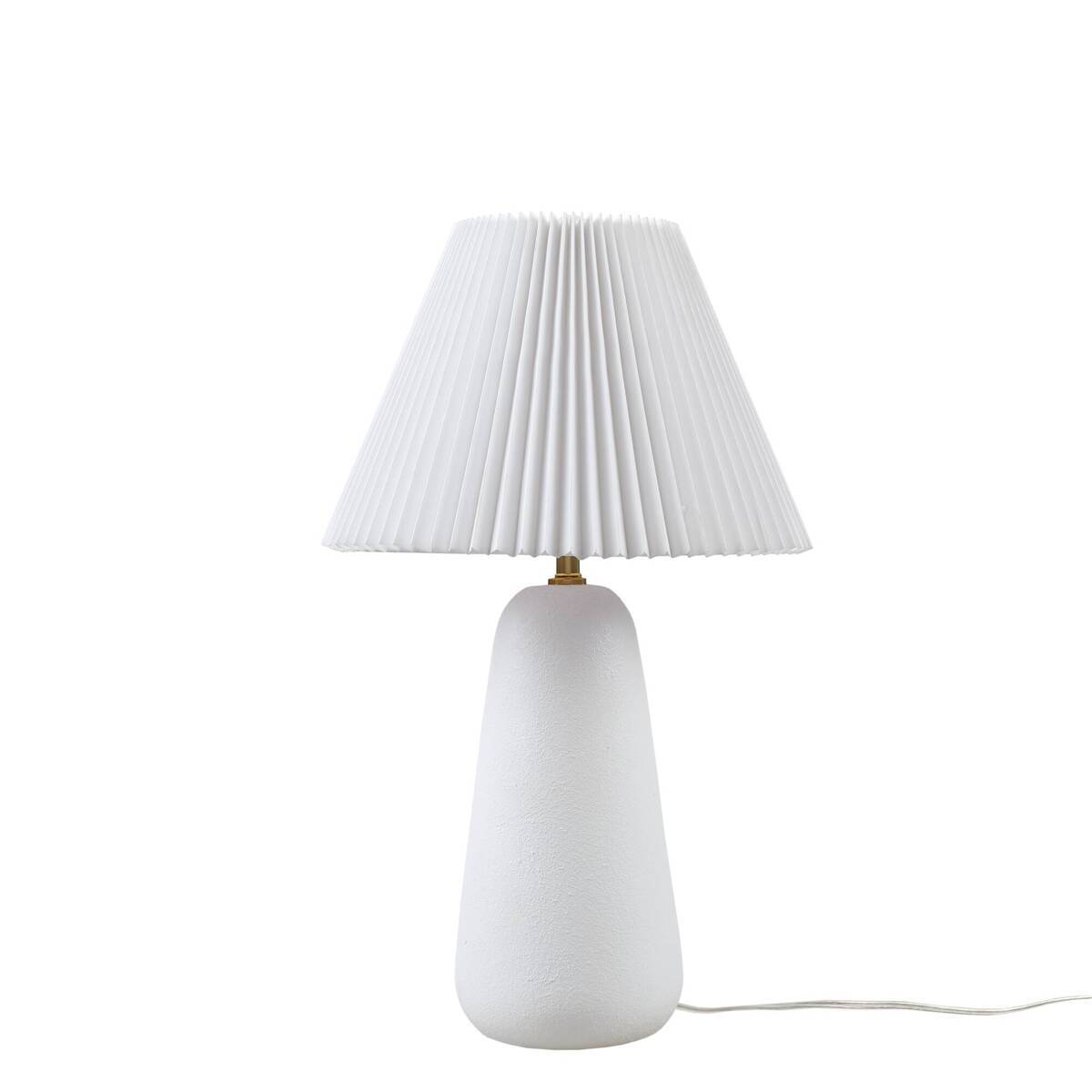 Pleated Shade Ceramic Table Lamp — White