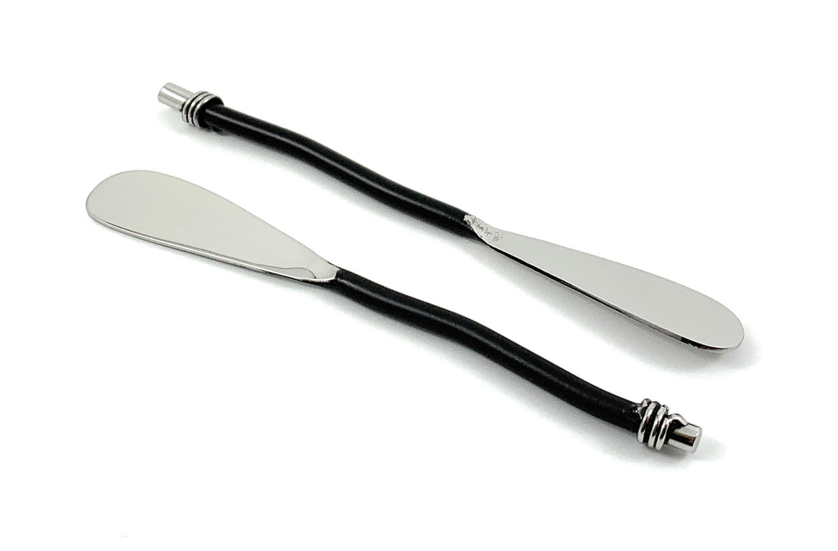 Black-Handle Butter Spreaders — Set of Six