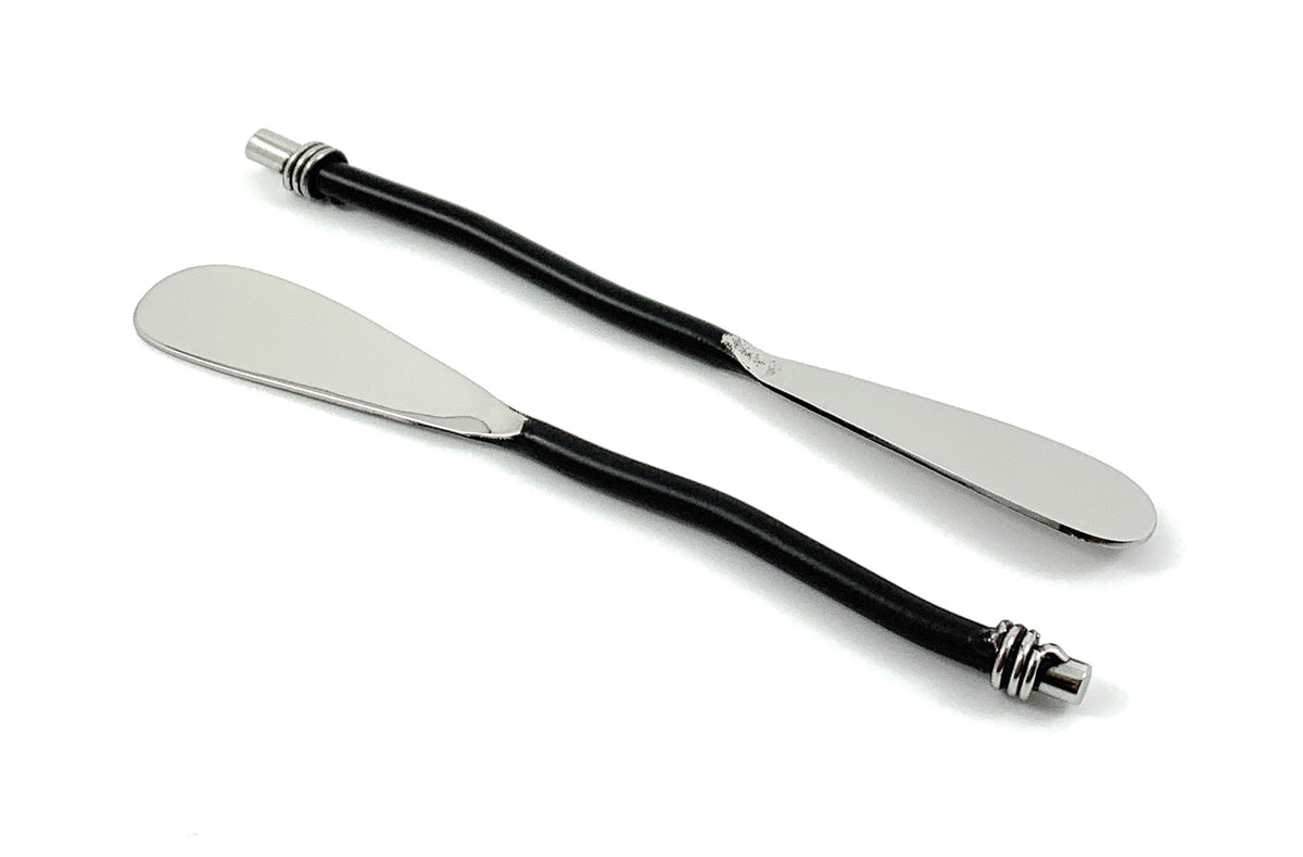 Black-Handle Butter Spreaders — Set of Six