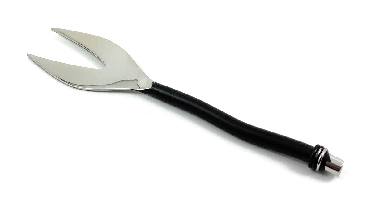 Black Curved-Handle Cheese Knives — Set of Four