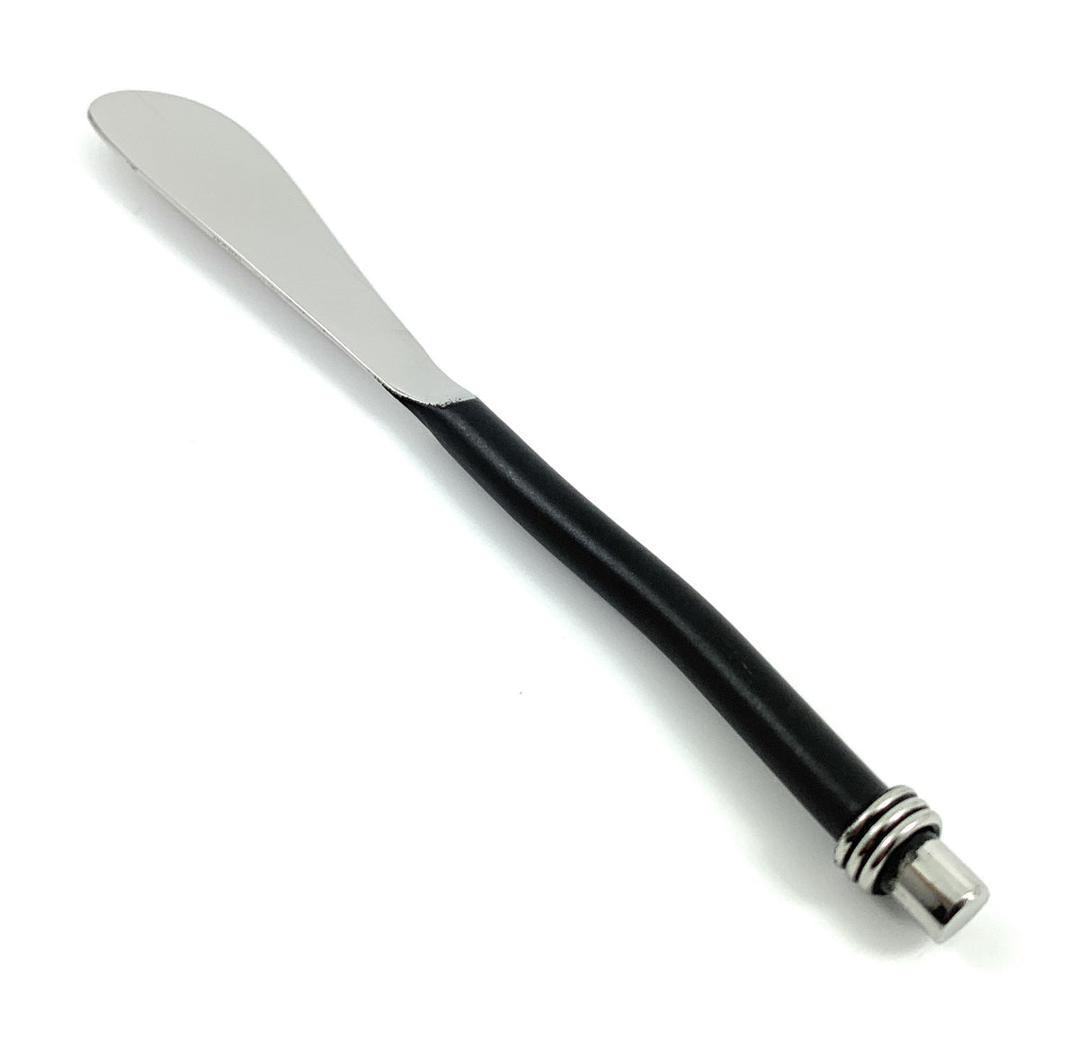 Black Curved-Handle Cheese Knives — Set of Four