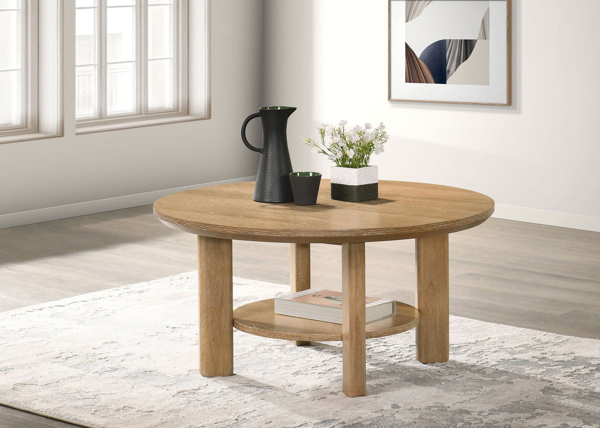 Ottowa Round Coffee Table — Light Oak