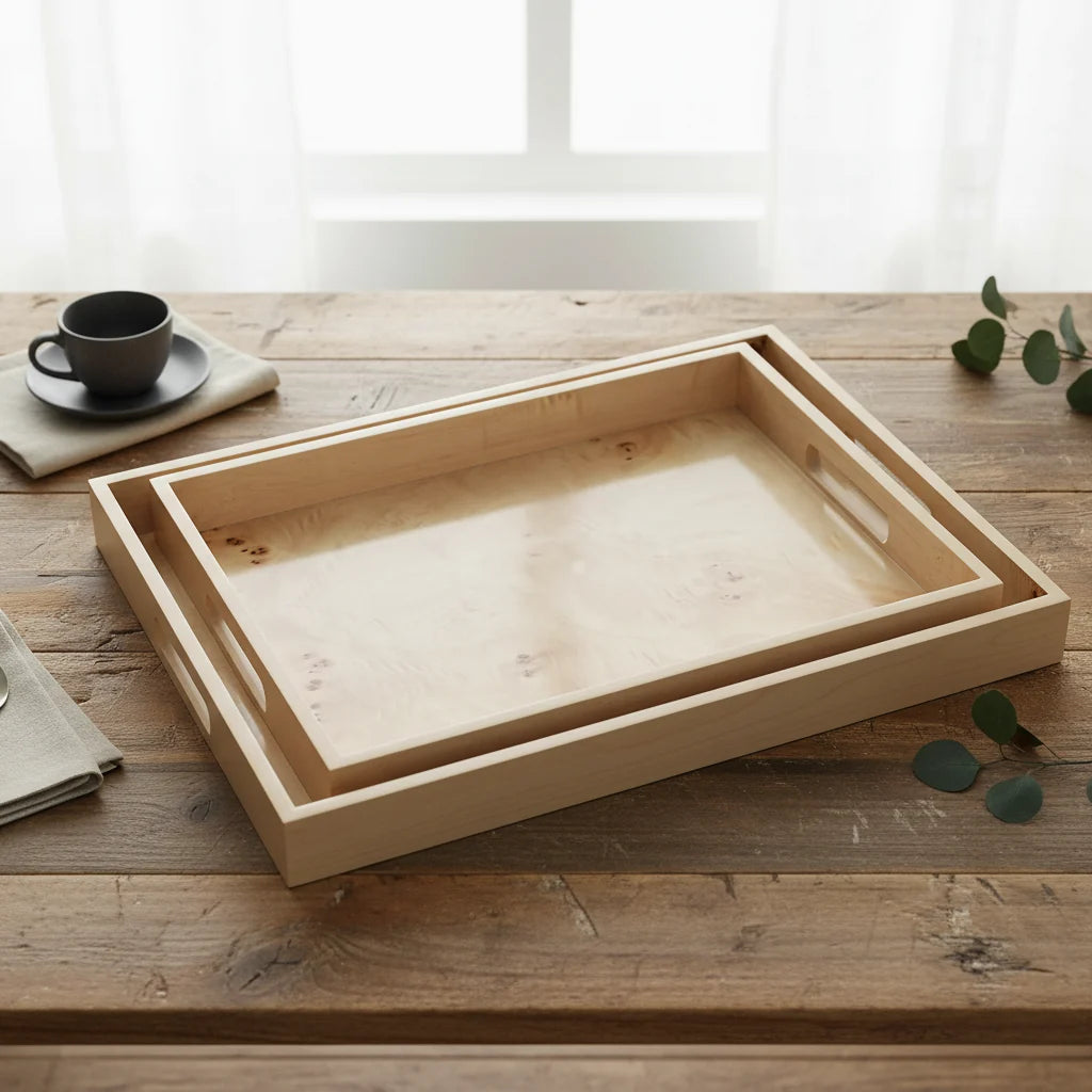 Burl Veneer Serving Tray