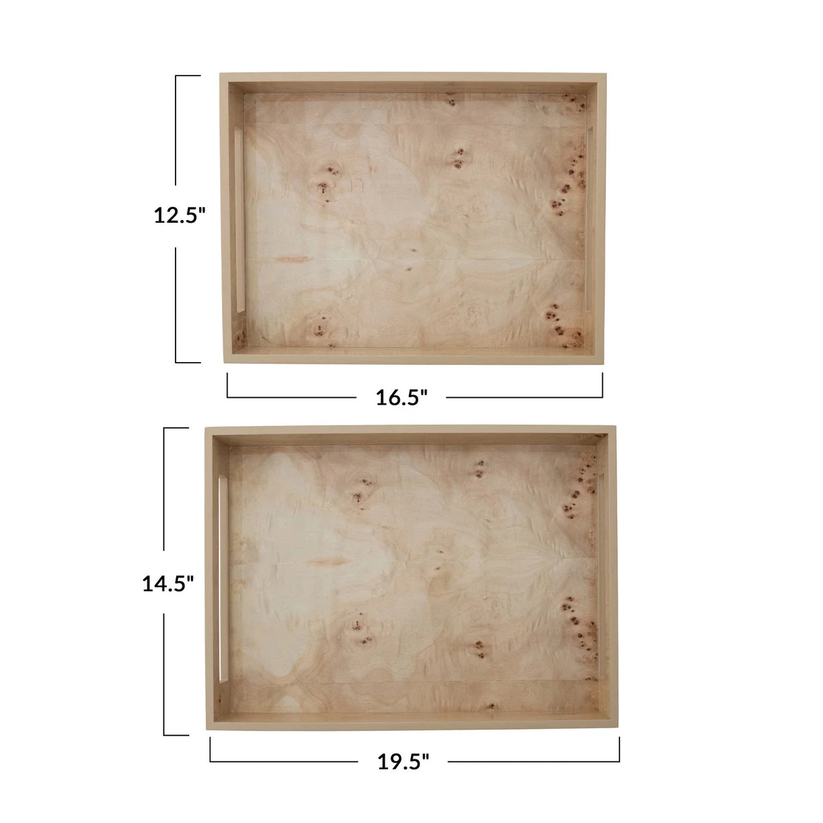 Burl Veneer Serving Tray