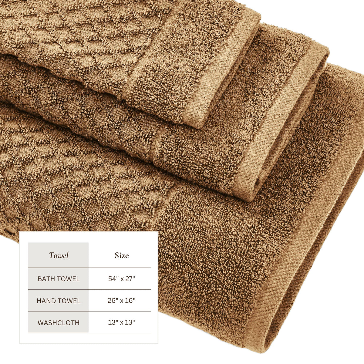 Grayson Diamond Waffle Cotton Towels