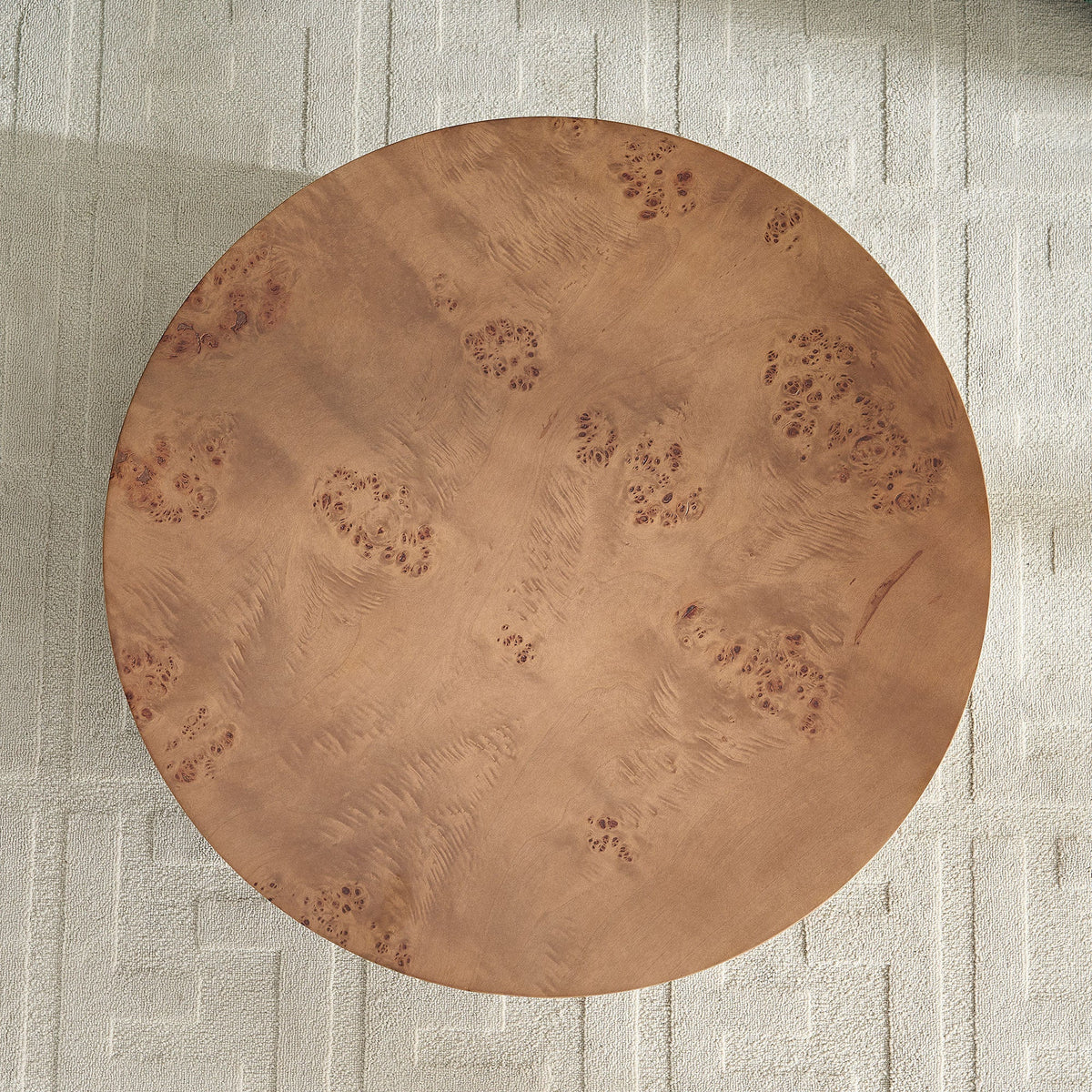 Walnut Burl Pedestal Coffee Table