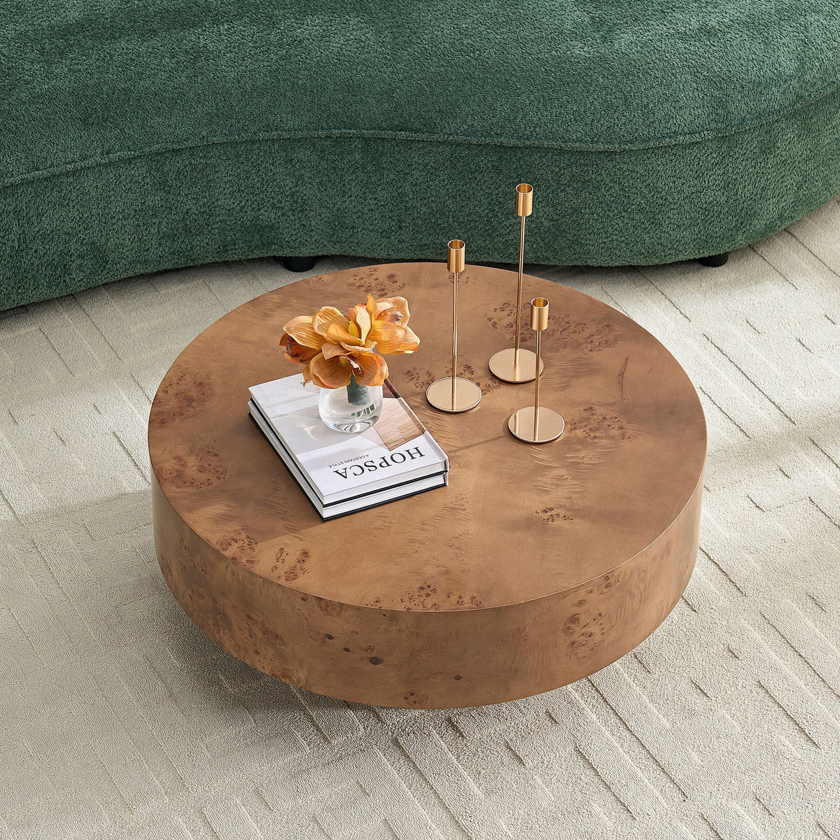 Walnut Burl Pedestal Coffee Table