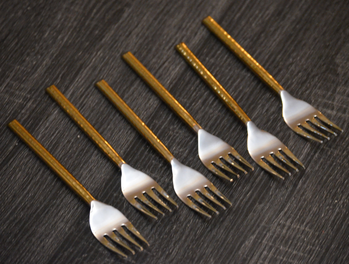 Gold-Finish Dinner Forks — Set of Six