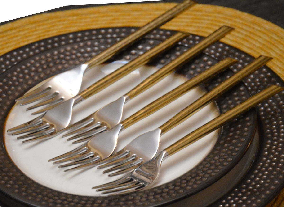 Gold-Finish Dinner Forks — Set of Six