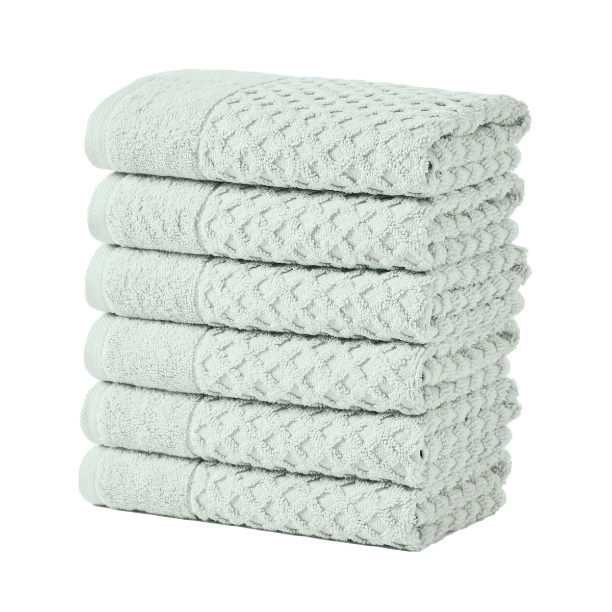 Grayson Diamond Waffle Cotton Towels — Hand Towel (Pack of 6) / Pastel Blue