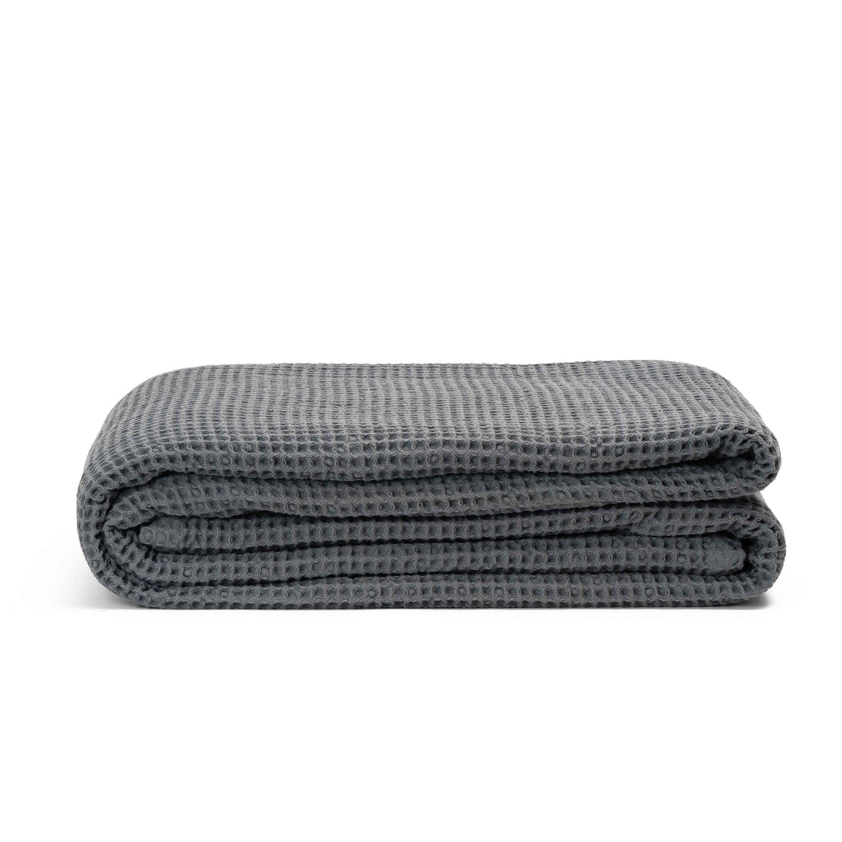 Cotton Waffle Weave Throw — Gray