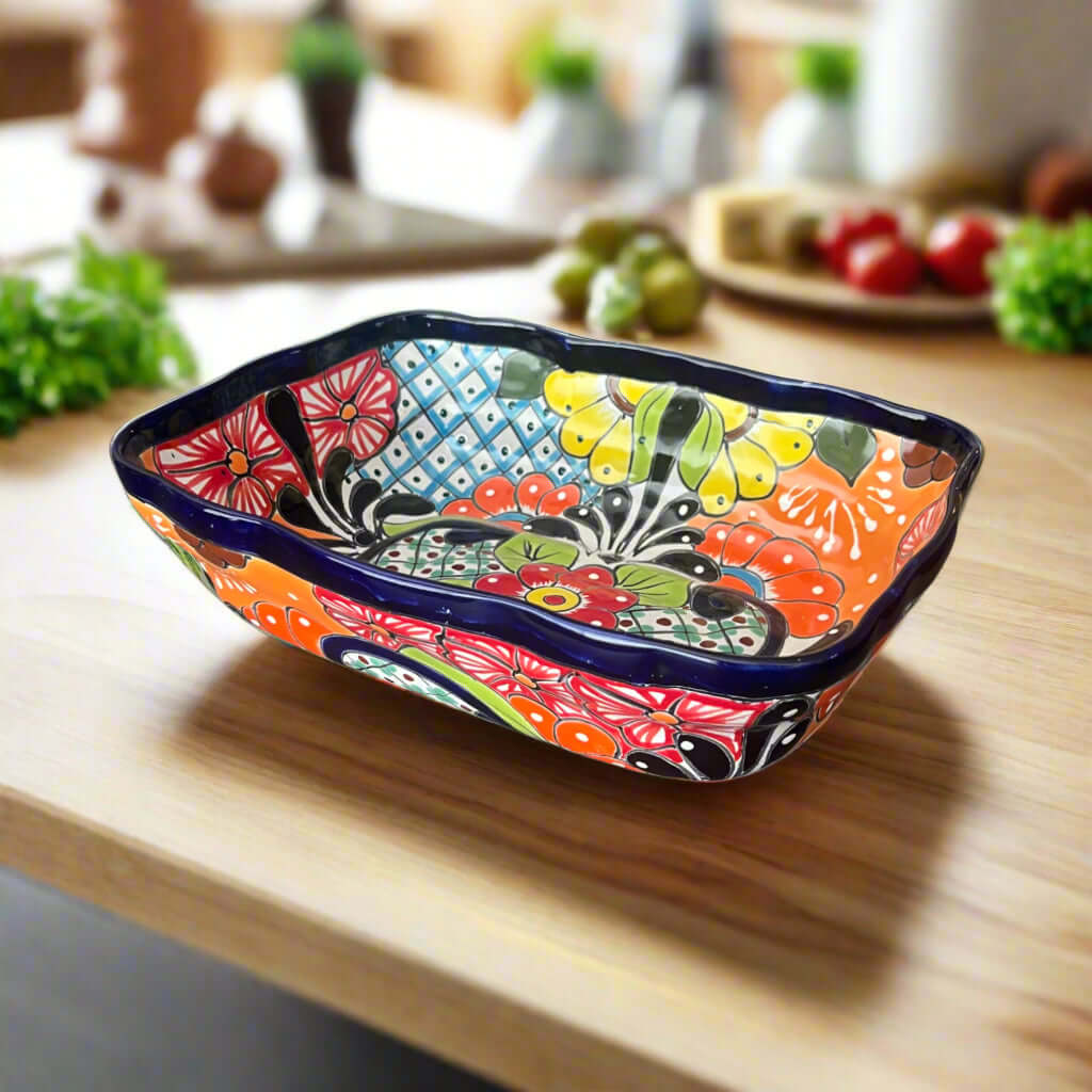 Talavera Hand-Painted Serving Dish