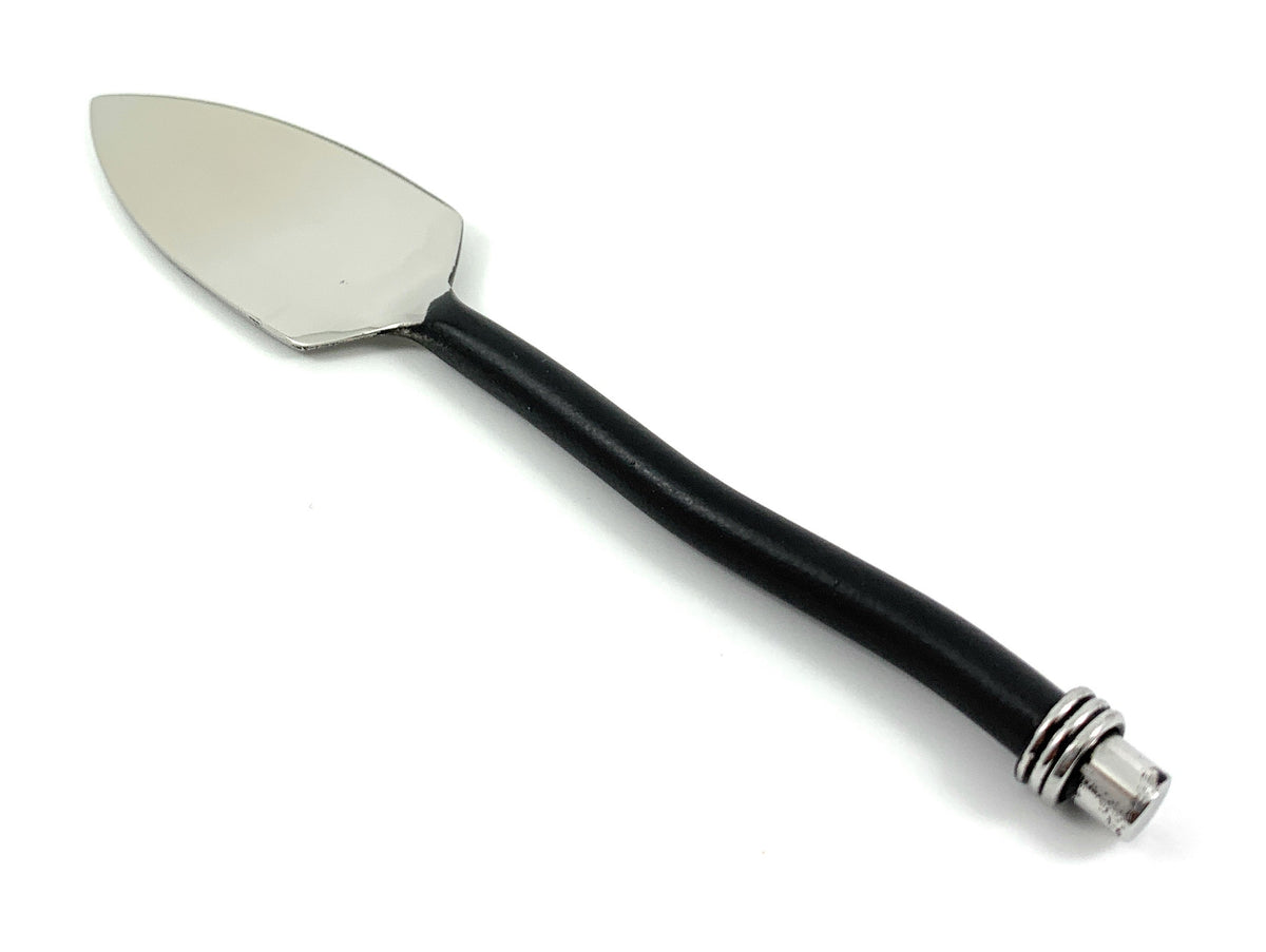 Black Curved-Handle Cheese Knives — Set of Four