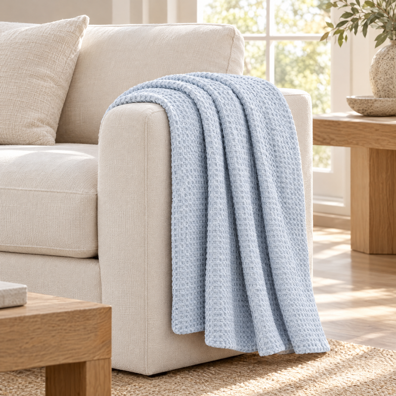 Cotton Waffle Weave Throw