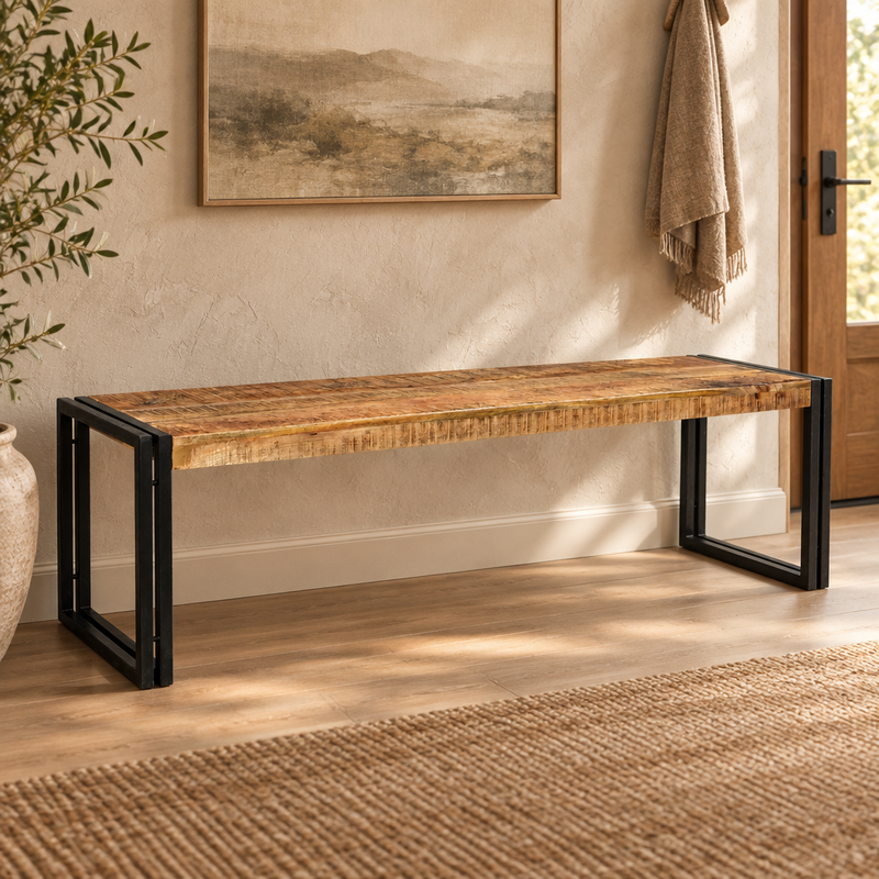 Reclaimed Mango Wood Bench