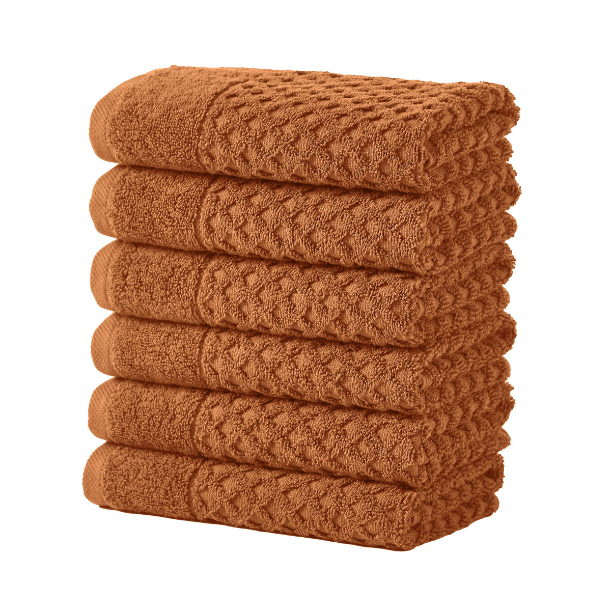 Grayson Diamond Waffle Cotton Towels — Hand Towel (Pack of 6) / Copper