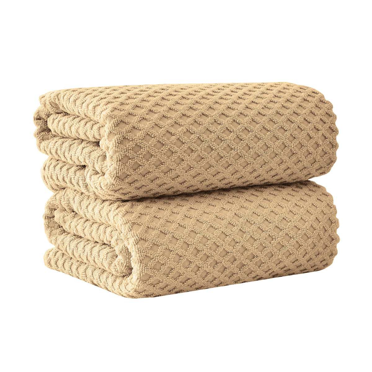 Grayson Diamond Waffle Cotton Towels — Bath Sheet (Pack of 2) / Oatmeal