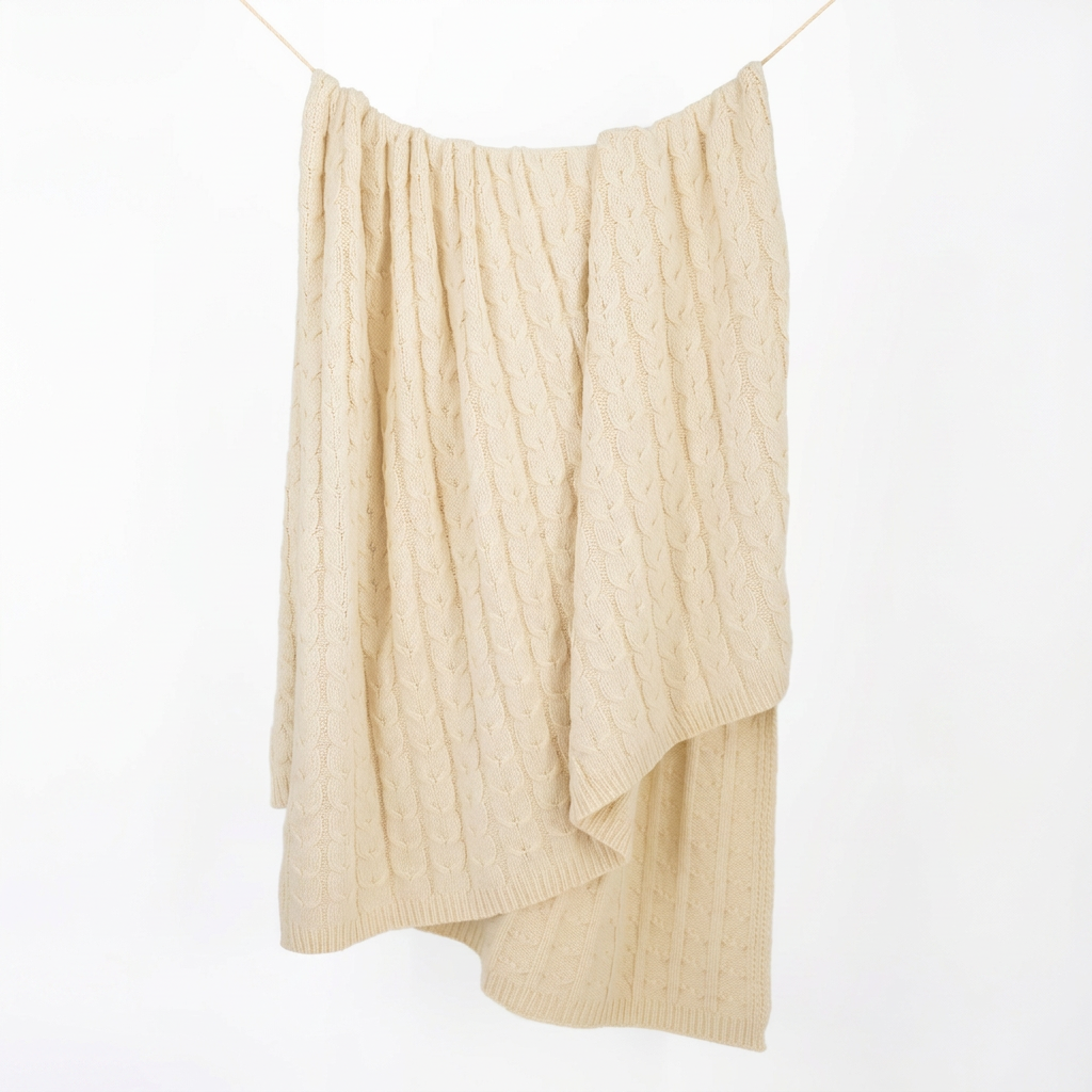 Muru Alpaca & Pima Cotton Throw — Ivory