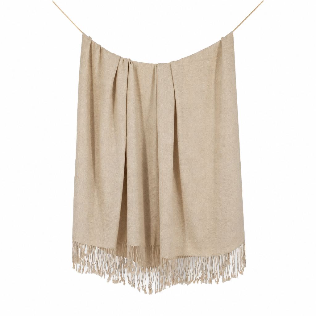 Wasi Baby Alpaca Throw — Ivory Mist