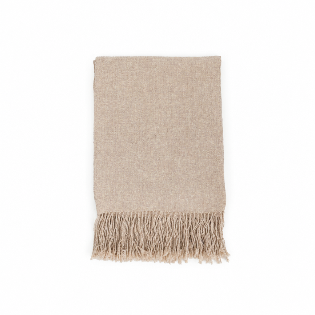 Wasi Baby Alpaca Throw — Ivory Mist