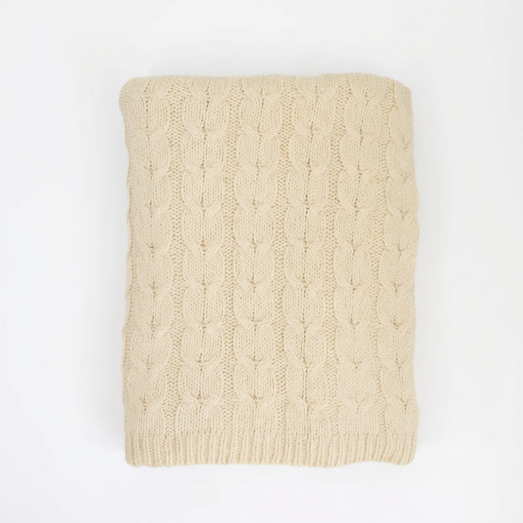 Muru Alpaca & Pima Cotton Throw — Ivory