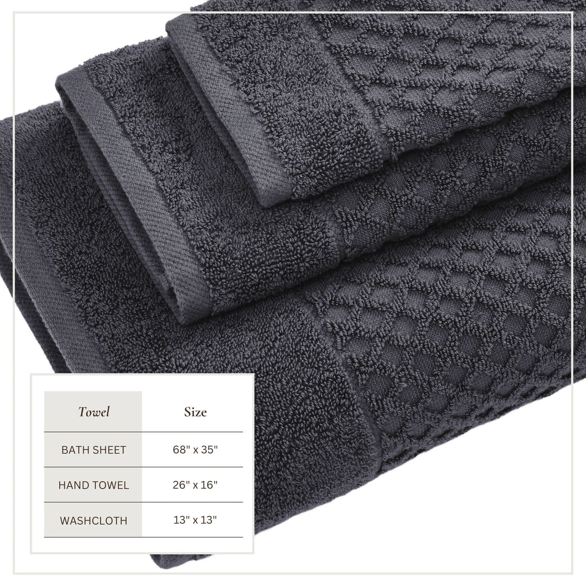 Grayson Diamond Waffle Cotton Towels