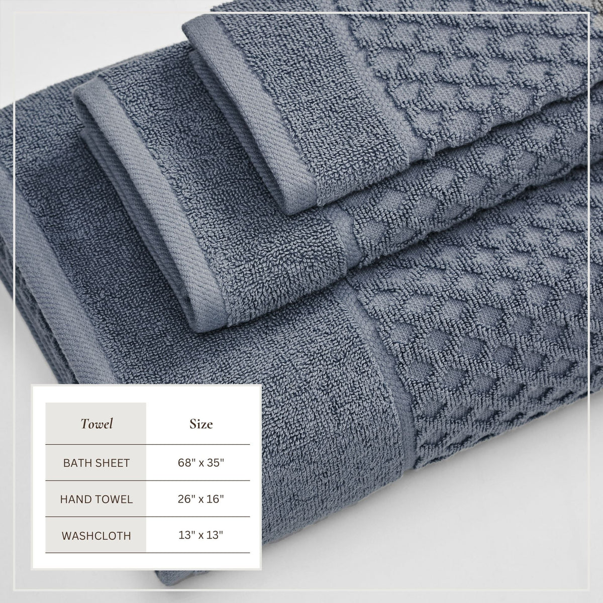 Grayson Diamond Waffle Cotton Towels