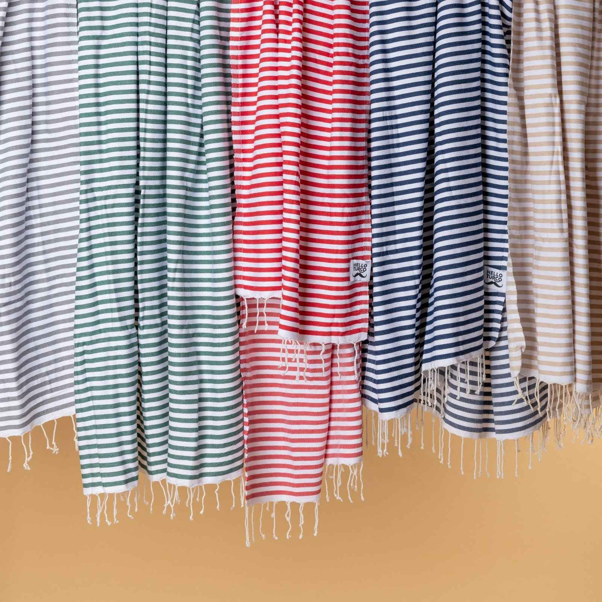 Linie Striped Turkish Cotton Towel — Black