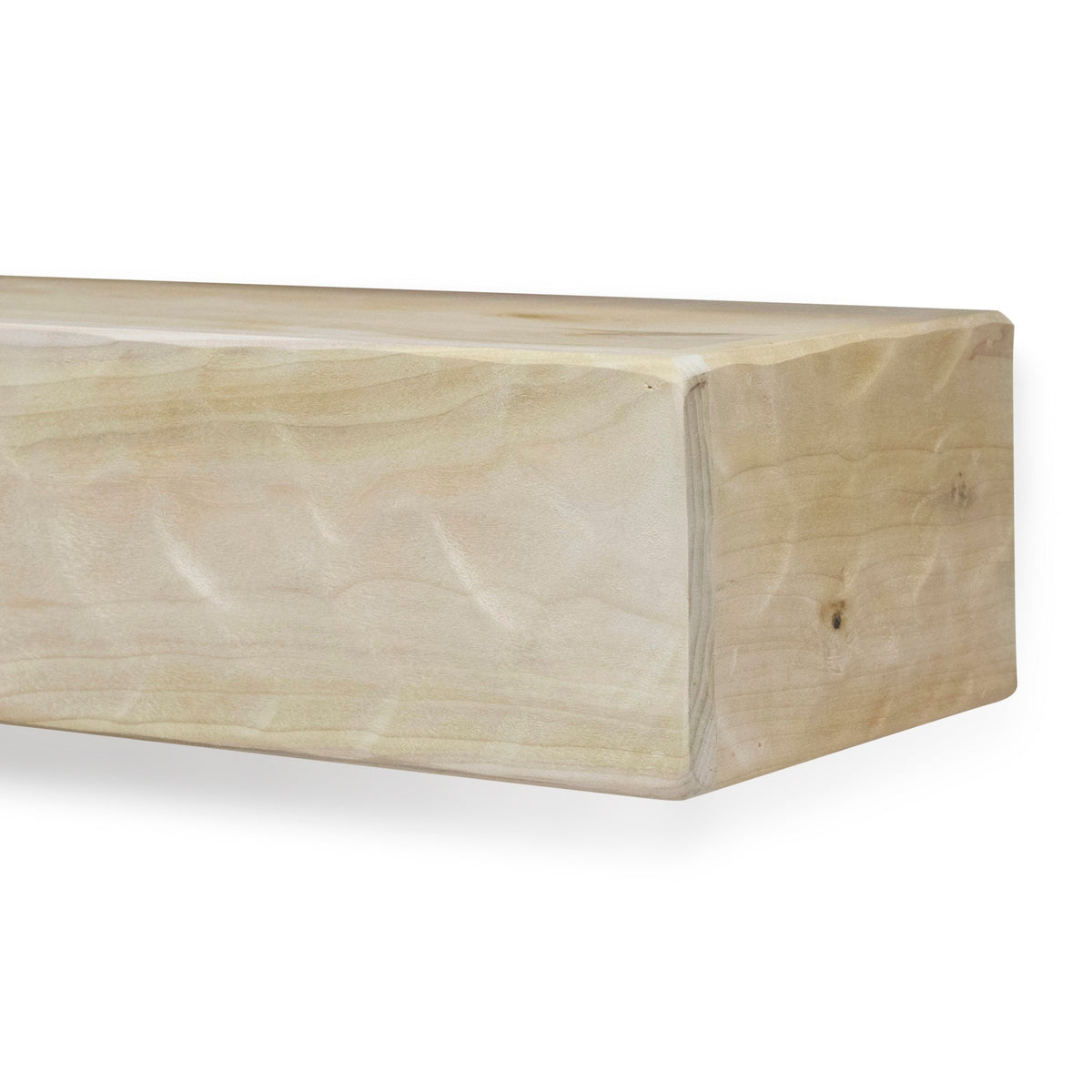 Rough-Hewn Poplar Mantel Shelf — Unfinished / 36" / 9"
