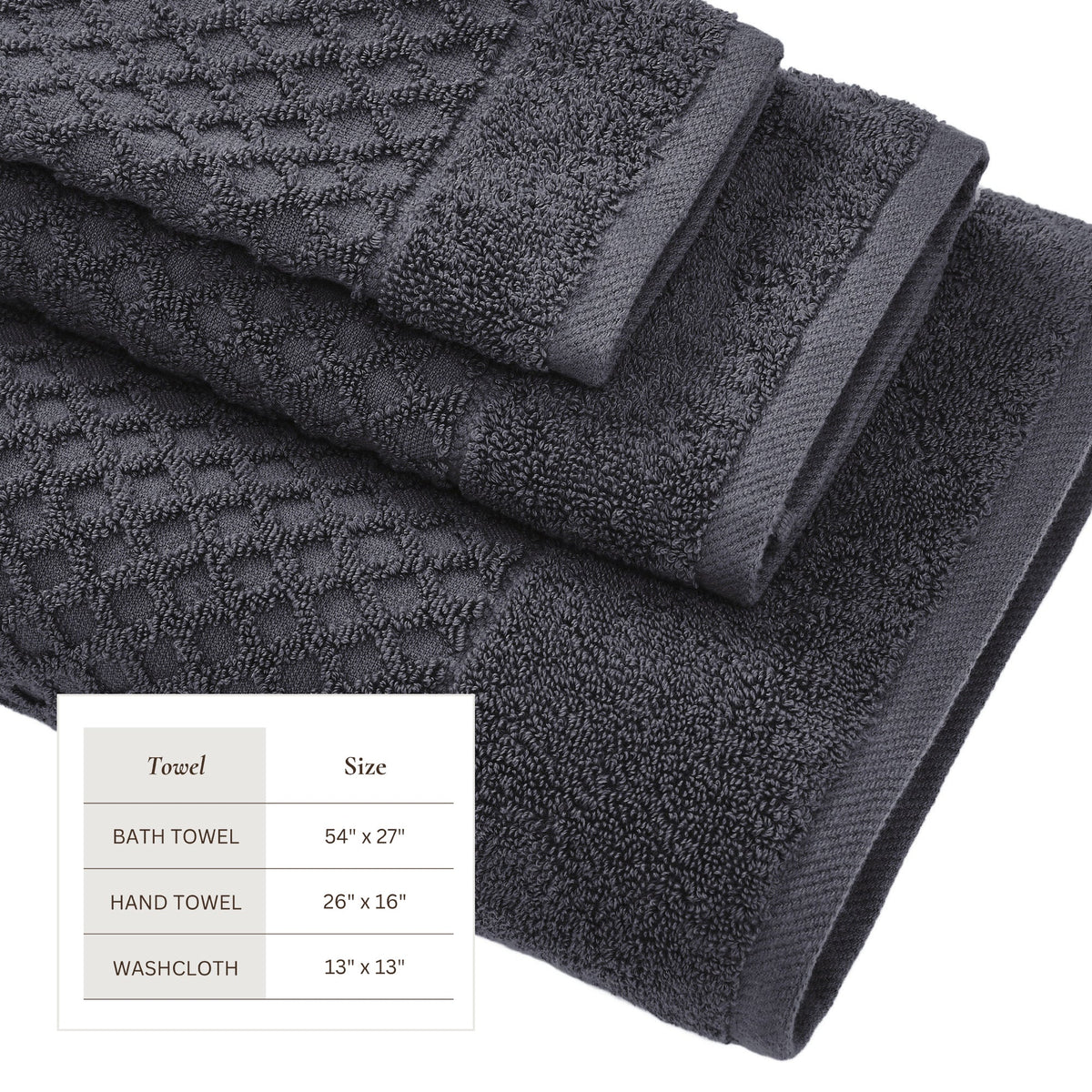Grayson Diamond Waffle Cotton Towels