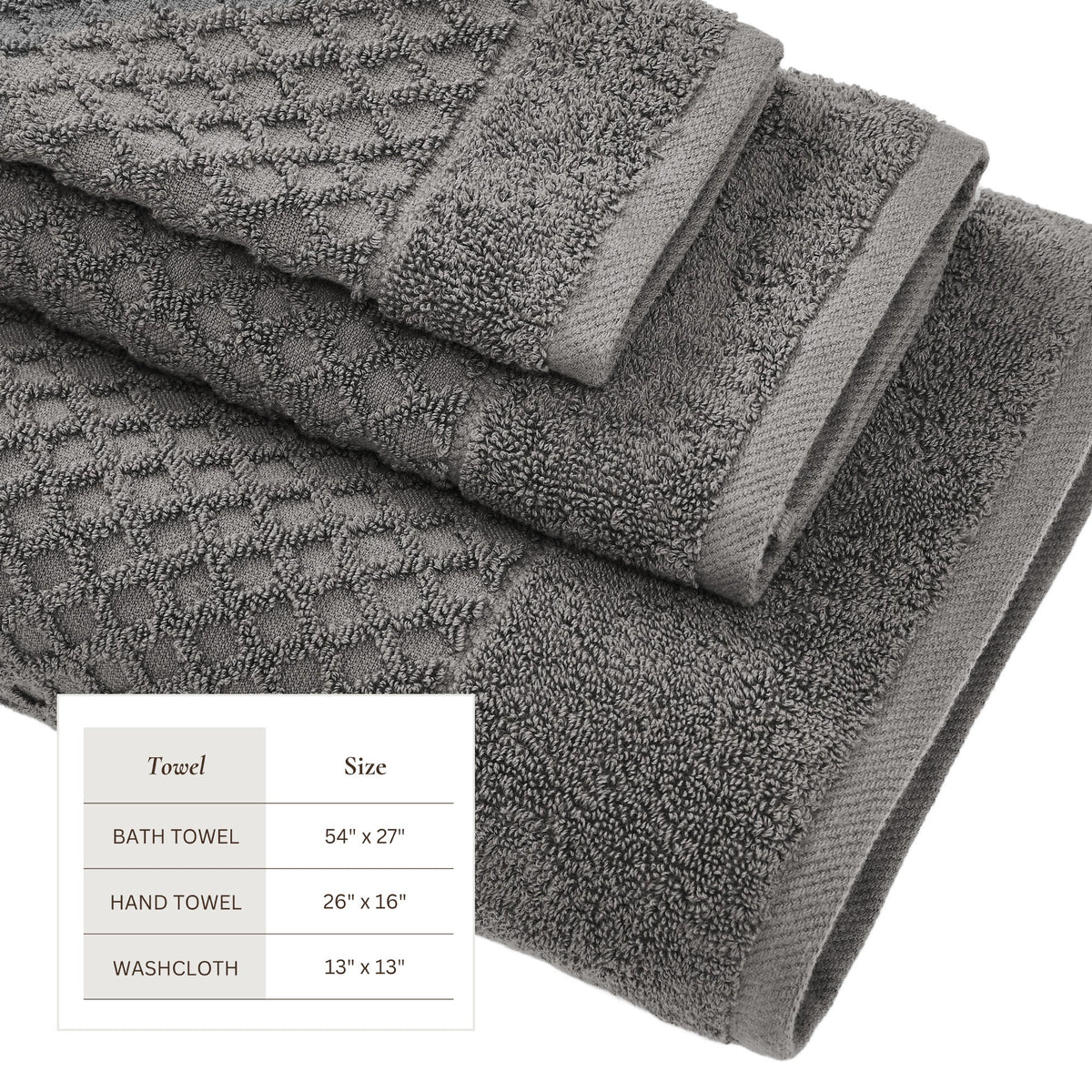 Grayson Diamond Waffle Cotton Towels
