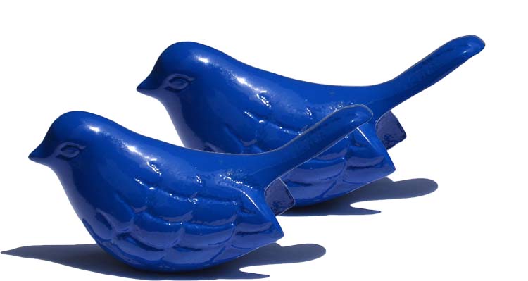 Blue Bird Figurines — Set of Two