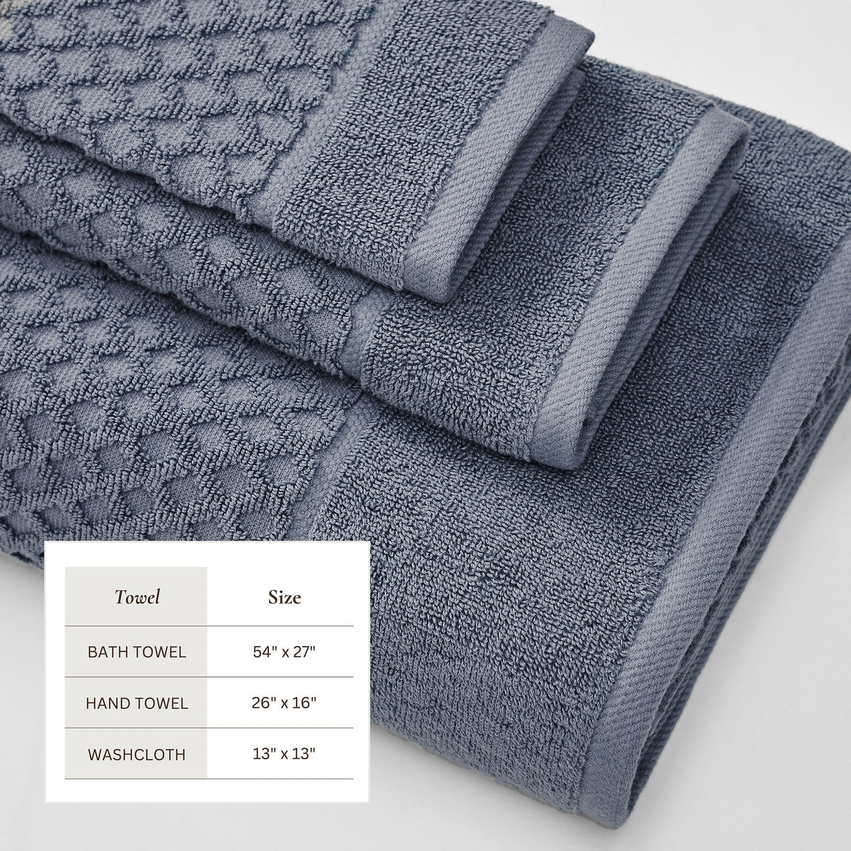 Grayson Diamond Waffle Cotton Towels