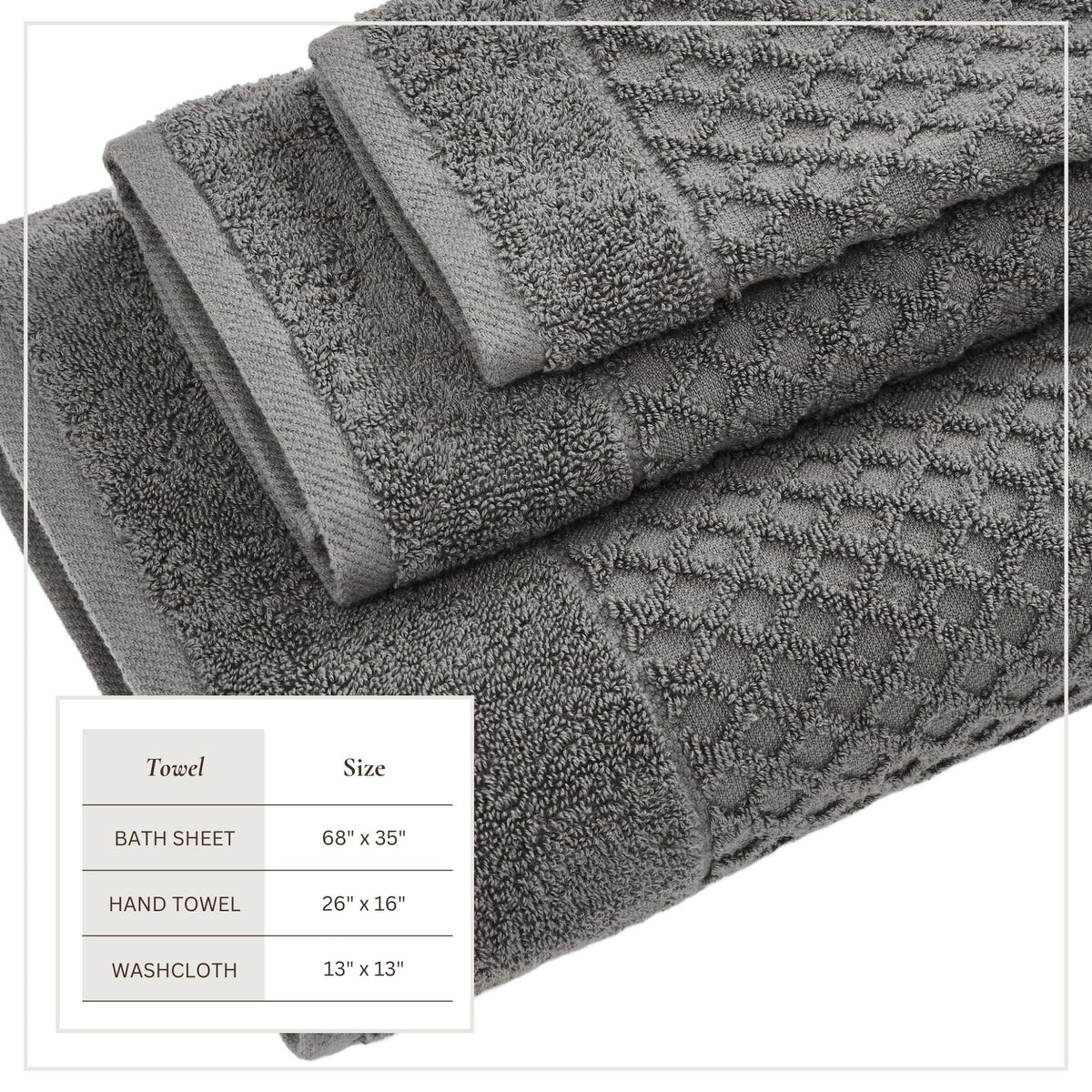 Grayson Diamond Waffle Cotton Towels