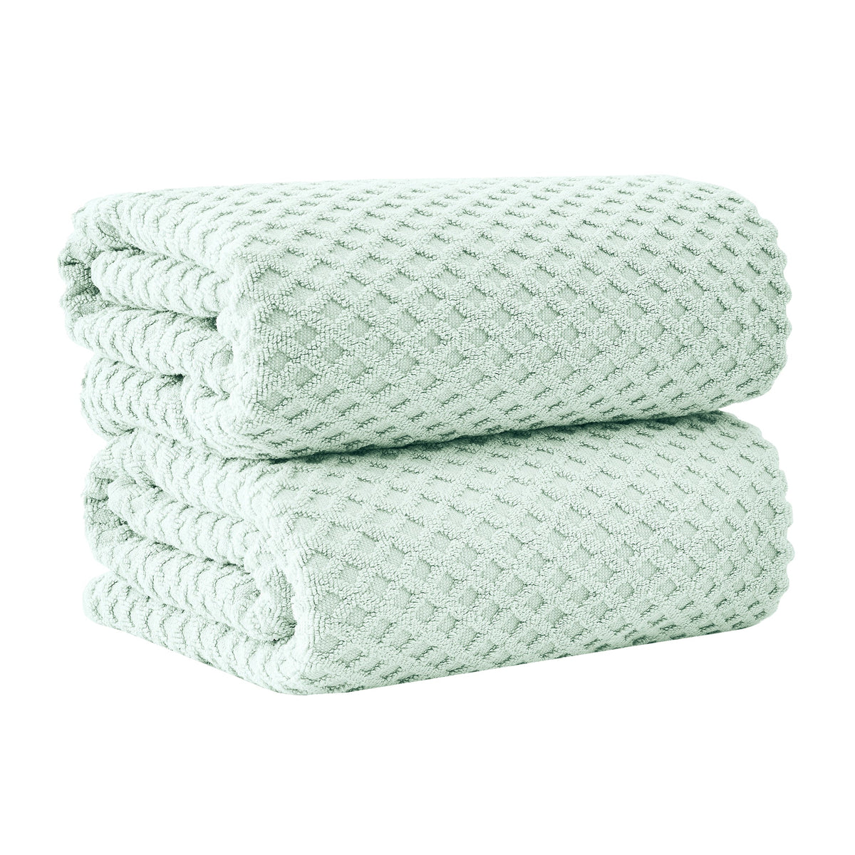 Grayson Diamond Waffle Cotton Towels — Bath Sheet (Pack of 2) / Pastel Blue