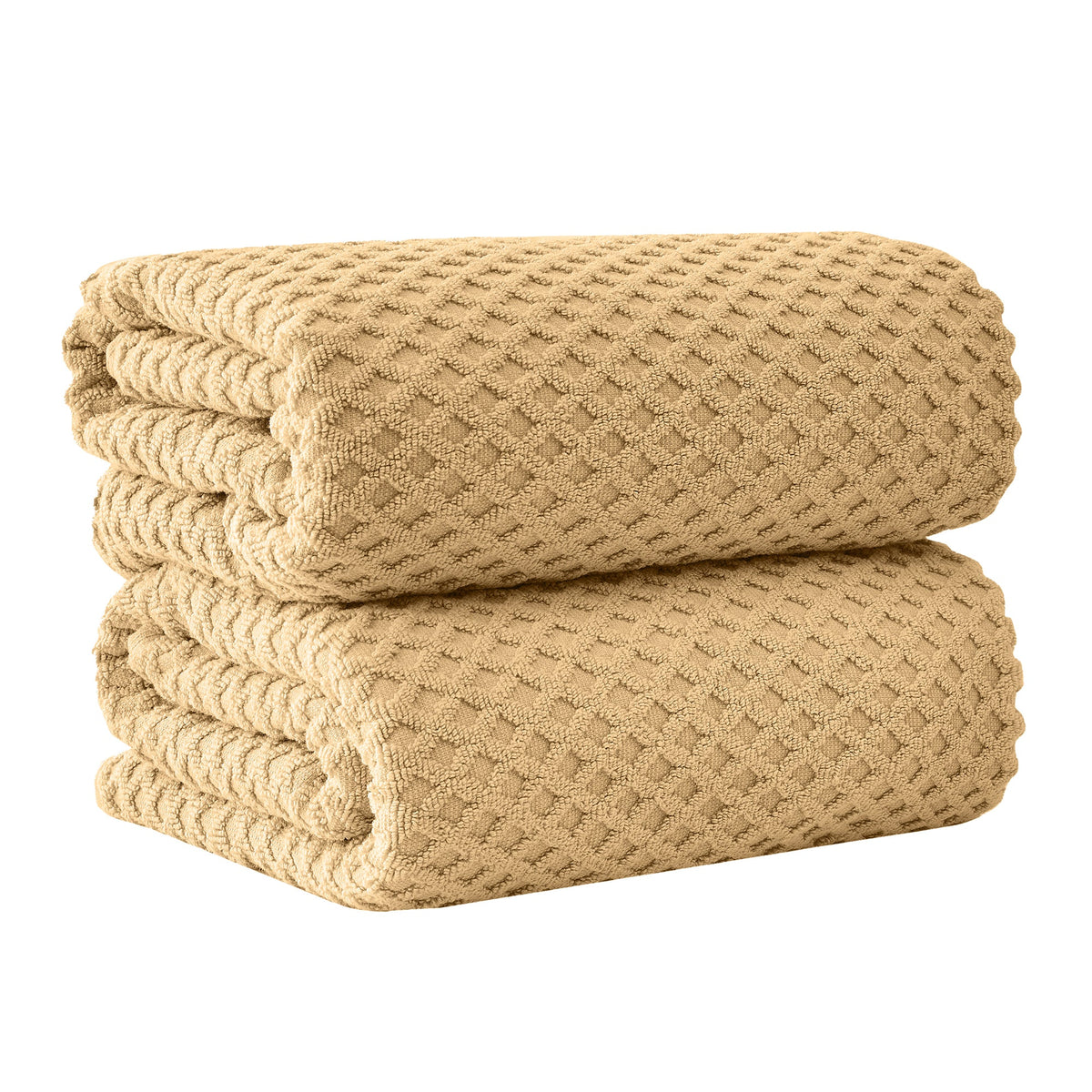 Grayson Diamond Waffle Cotton Towels — Bath Sheet (Pack of 2) / Sand