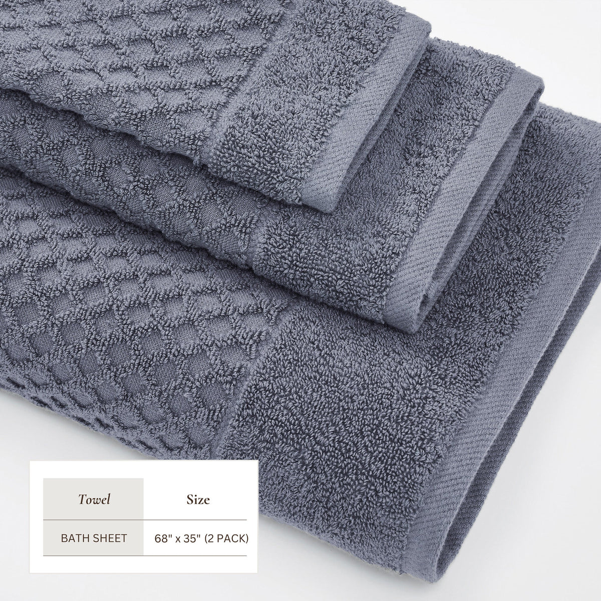 Grayson Diamond Waffle Cotton Towels